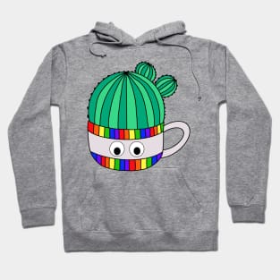Cute Cactus Design #112: Barrel Cactus In Rainbow Mug Hoodie